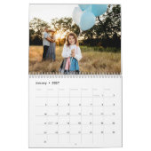 Family Photo Elegant Script Black Kalender (Jan 2027)