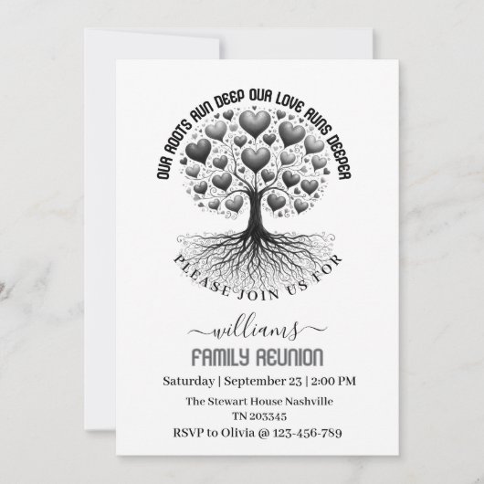 Family Photo Family Reunion Family Tree Invitation Einladung (Vorderseite)