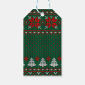 Family Photo Festive Knit Pattern Geschenkanhänger (Rückseite)