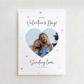 Family Photo Heart Shape Valentines Day Card Einladung