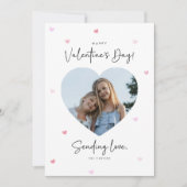 Family Photo Heart Shape Valentines Day Card Einladung (Vorderseite)