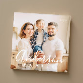 Family Photo Modern Simple Cursive Magnet
