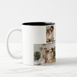 Family Photo Mug | Add Custom Photos and Text Zweifarbige Tasse
