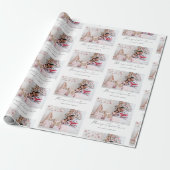 Family Photo Name Script Pattern Merry Christmas Geschenkpapier (Ungerollt)