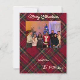 Family Photo plaid Christmas Flat Holiday Card Feiertagskarte