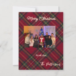 Family Photo plaid Christmas Flat Holiday Card Feiertagskarte