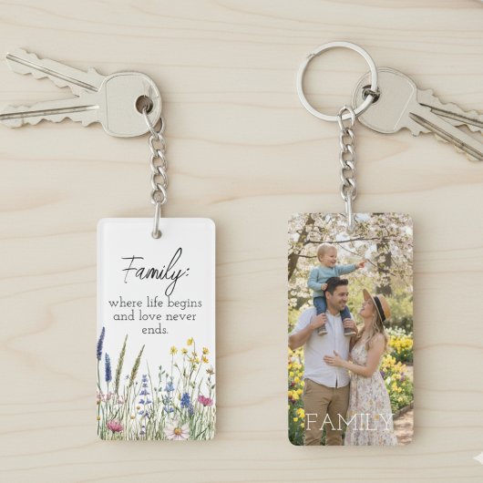Family Photo & Quote Keychain - Cherished Keepsake Schlüsselanhänger