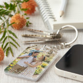 Family Photo & Quote Keychain - Cherished Keepsake Schlüsselanhänger (Vorderseite rechts)