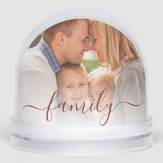 Family Photo Script Christmas Custom Schneekugeln (Vorderseite)