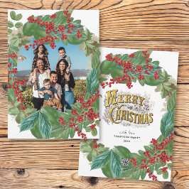 Family Photo Script Holiday Merry Christmas Card Feiertagskarte