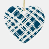 FAMILY PHOTO simple cute scallop edge blue Keramik Ornament (Hinten)