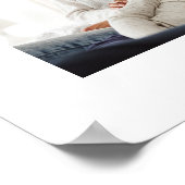 Family Photo with Blue Watercolor Accents Poster (Ecke)