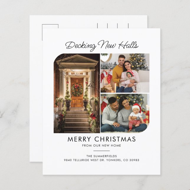 Family Photos Holiday Address Moving Announcement (Vorne/Hinten)