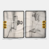 Family Photos with Borders and Sunflowers Geschirrtuch (Horizontal)