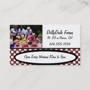 Family Picnic Food Farm GRILLEN Park Business Card Visitenkarte