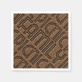 Family Picnic Funny Wicker Typografy Party Napkin Serviette (Vorderseite)