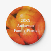 Family Picnic Orange Mosaic Chili Paprikaschoten W Pappteller (Vorderseite)