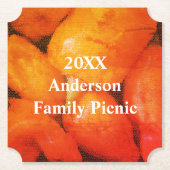 Family Picnic Orange Mosaic Chili Paprikaschoten W Untersetzer (Vorderseite)