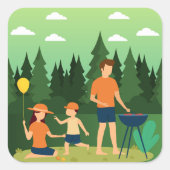 FAMILY PICNIC QUADRATISCHER AUFKLEBER (Vorderseite)