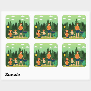 FAMILY PICNIC QUADRATISCHER AUFKLEBER