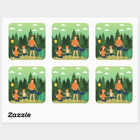 FAMILY PICNIC QUADRATISCHER AUFKLEBER (Blatt)