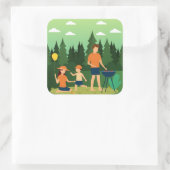 FAMILY PICNIC QUADRATISCHER AUFKLEBER (Tasche)
