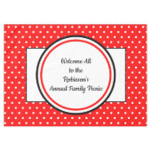 Family Picnic Red White Polka Dots Tischdecke (Vorderseite (Horizontal))