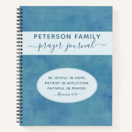 Family Prayer Journal personalisiert-blaues Notizb Notizblock