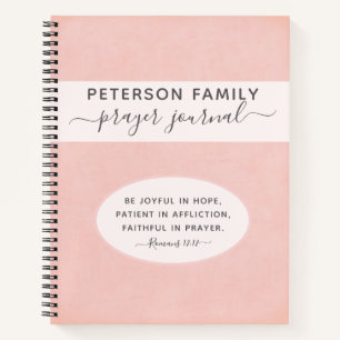 Family Prayer Journal personalisiertes Blush-Notiz Notizblock