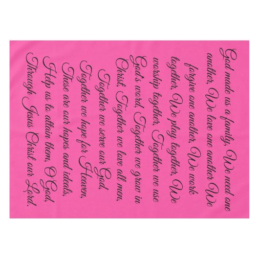 Family Prayer Tablecloth Tischdecke (Vorderseite (Horizontal))