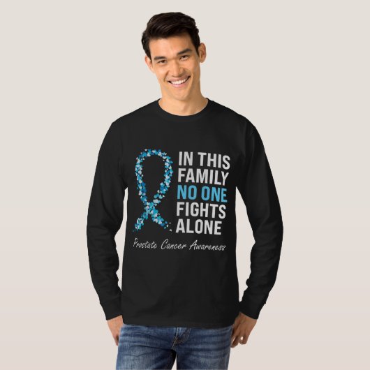 "Family Prostate Cancer Awareness Light Blue Ribbo T-Shirt (Vorne ganz)