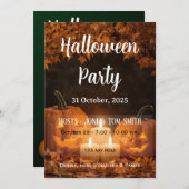 Family Pumpkin Carving Party Invitation Halloween Einladung (Vorne/Hinten)