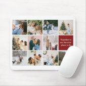 Family Quote Photo Collage Burgundy Red Mousepad (Mit Mouse)