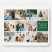 Family Quote Photo Collage Green Mousepad (Vorne)