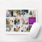 Family Quote Photo Collage Purple Mousepad (Mit Mouse)