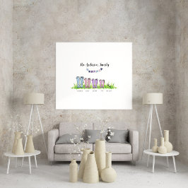 Family rain training personalised elegant gift poster