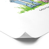 Family rain training personalised elegant gift poster (Ecke)