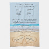 Family Recipe Bride Heart Blue Beach Wedding Tee Geschirrtuch (Vertikal)