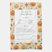 Family Recipe Heirloom Halloween Pattern Geschirrtuch (Vertikal)