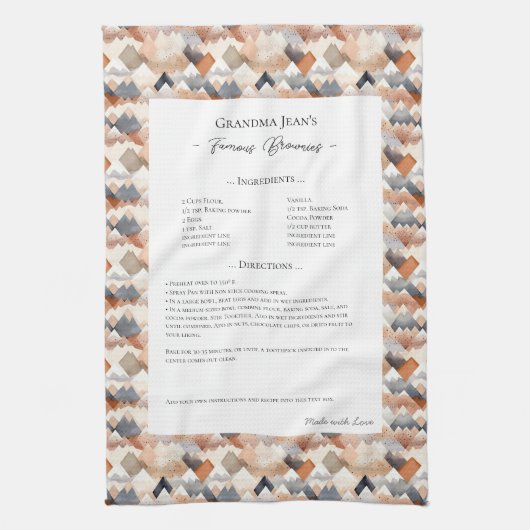 Family Recipe Heirloom Mountain Geschirrtuch (Vertikal)