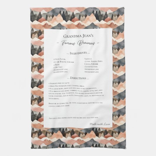 Family Recipe Heirloom Mountain Range Geschirrtuch (Vertikal)