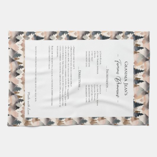 Family Recipe Heirloom Mountain Trees Geschirrtuch (Horizontal)