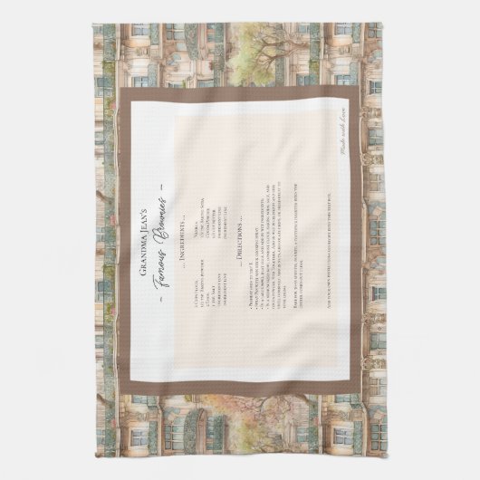 Family Recipe Keepsake Apartment Pattern Geschirrtuch (Vertikal)