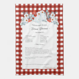 Family Recipe Keepsake Heirloom Christmas Floral Geschirrtuch