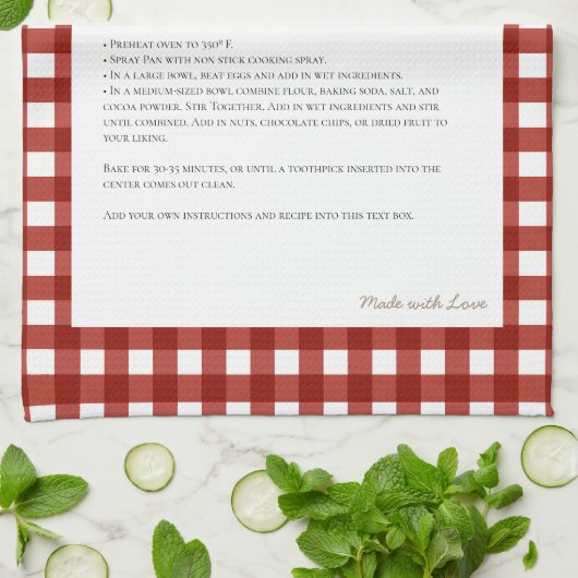 Family Recipe Keepsake Heirloom Gingham Geschirrtuch (Gefaltet)