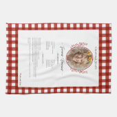 Family Recipe Keepsake Photo Gingham Geschirrtuch (Horizontal)