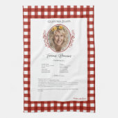 Family Recipe Keepsake Photo Gingham Geschirrtuch (Vertikal)