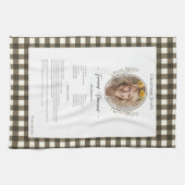 Family Recipe Keepsake Photo Gingham Geschirrtuch (Horizontal)