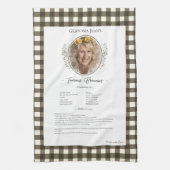 Family Recipe Keepsake Photo Gingham Geschirrtuch (Vertikal)