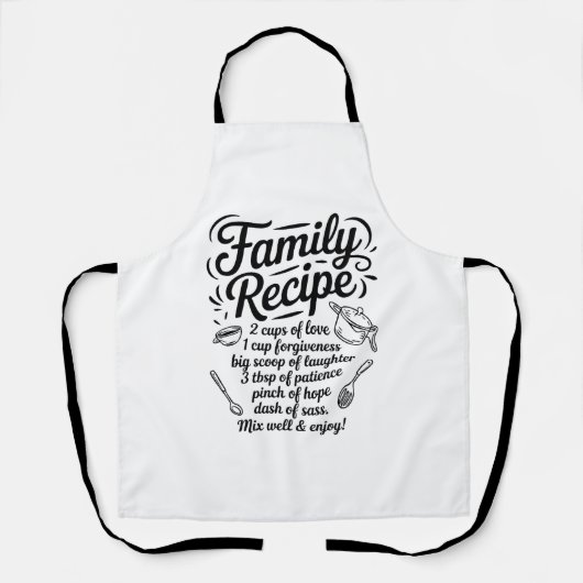 Family Recipe Kitchen Love, Togetherness & Home Schürze (Vorderseite)